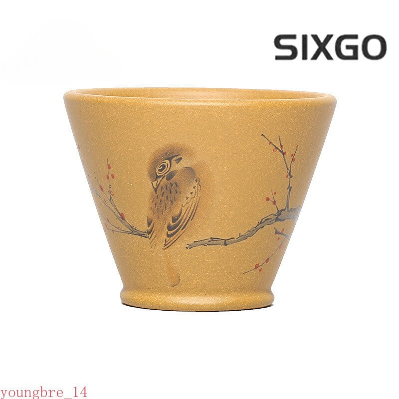 Yixing Purple Clay Teacup Handmade Small Tea Bowl Raw Ore Duan Clay Bird Tea Cup