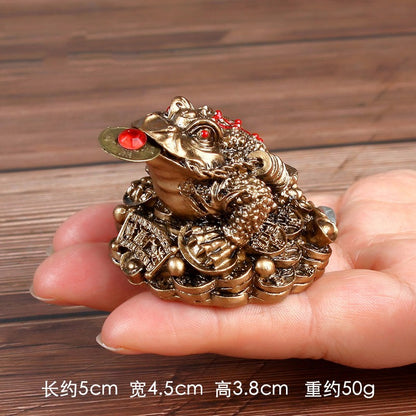 1PC Luck Golden Toad Ornament Three Legged Toad Gift Decoration