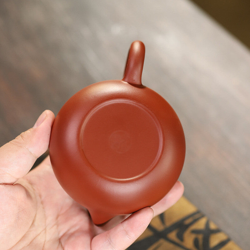Original Ore Real Yixing Zisha Zhu Clay Tea Pot 210ml Marked Xishi Pot Handmade