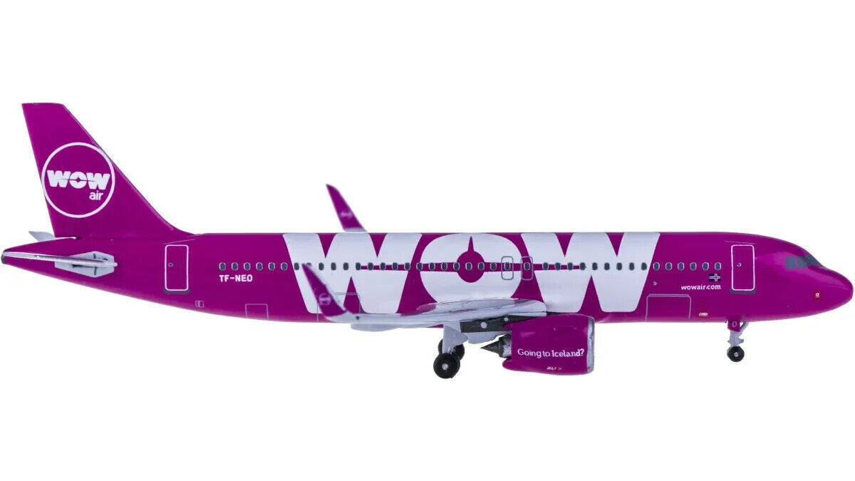 1:400 AeroClassics WOW Air AIRBUS A320neo Passenger Airplane Diecast Plane Model