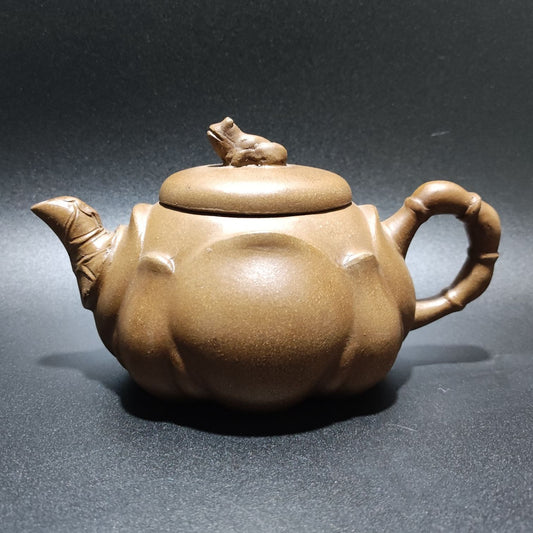 Vintage Chinese Yixing Purple Clay Teapot Zisha Ceremony Lotus Leaf Frog Teaware