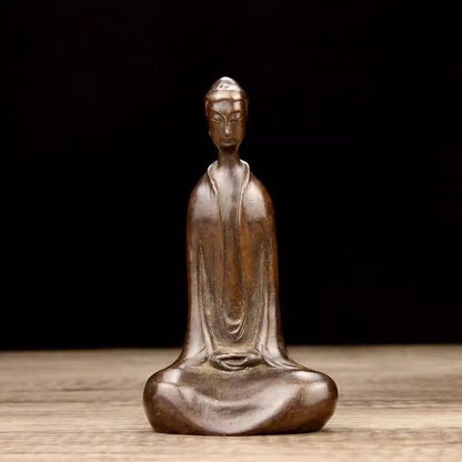4.8" Brass Buddha Cast Statue Meditation Buddhism Zen Ornament Home Temple Decor