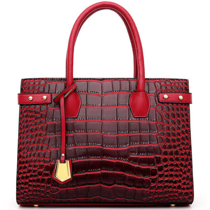 Women's PU Leather Crocodile HandbagS Sling Satchel Tote CrossBody Shoulder Bags