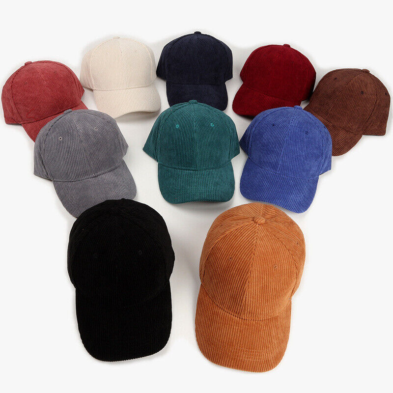 Unisex Corduroy Baseball Cap Snapback Hat Trucker Hat Peaked Cap Adjustable*US