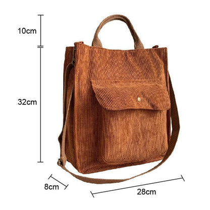 Shoulder Bag Women Vintage Shopping Bags Zipper Bookbag Handbags Casual Pockets