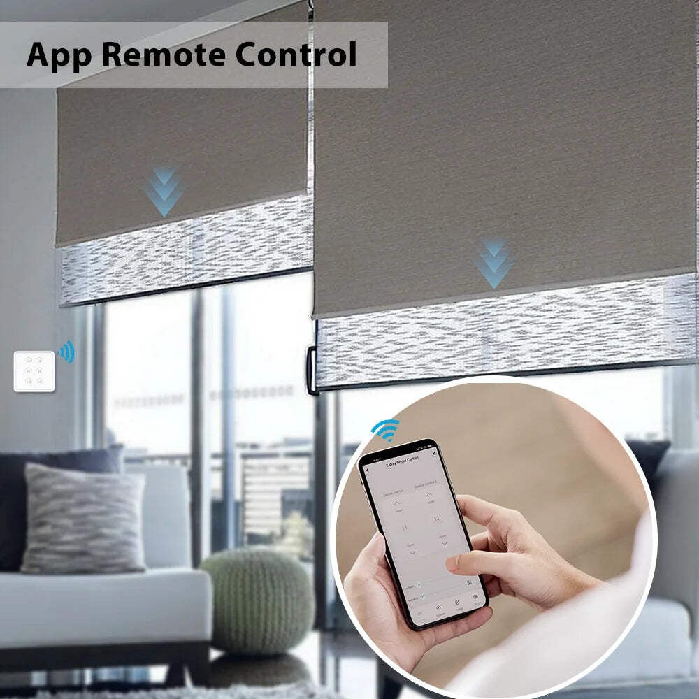 WiFi Double Curtain Switch EU Smart Blind Control