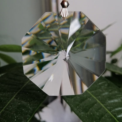 5Pcs 50mm Hanging Pendant Octagon Bead Crystal Chandelier Glass Suncatcher Prism