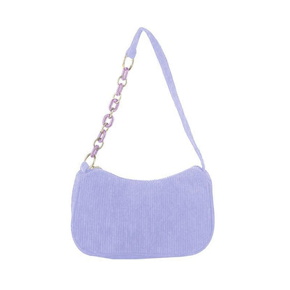 Handle Bag Canvas Cloth Chain Handbag Corduroy Shoulder Underarm Small Clutch