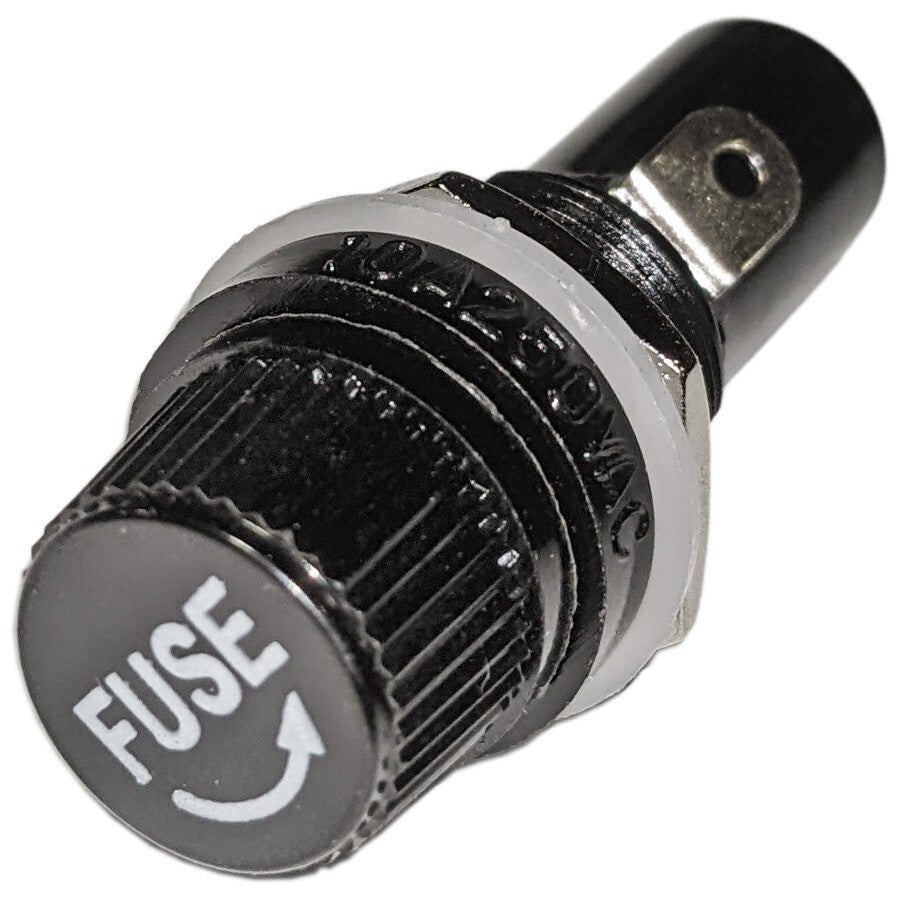 Panel Mount Round Screw-in Fuse Holder, 18.44mm Diameter x 50mm Length