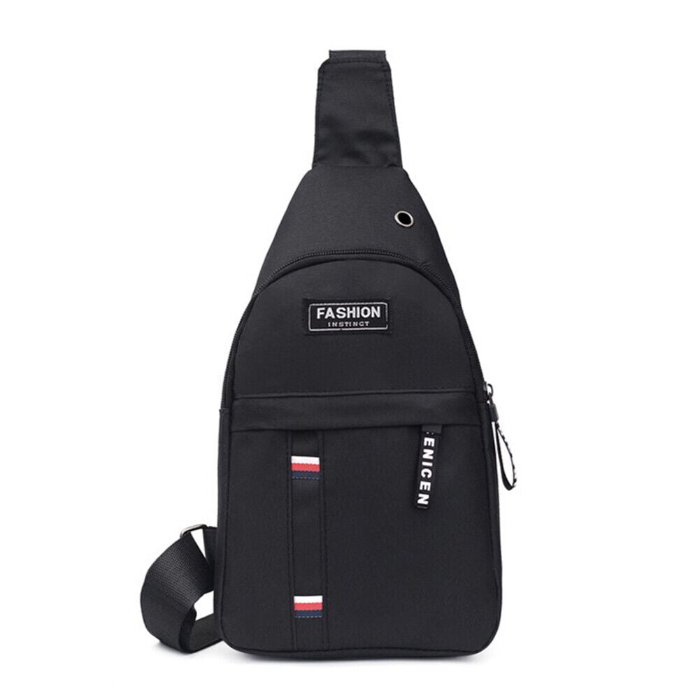 Fashion Shoulder Bag Chest Pack Canvas USB Charging Crossbody Handbag Waist Pack
