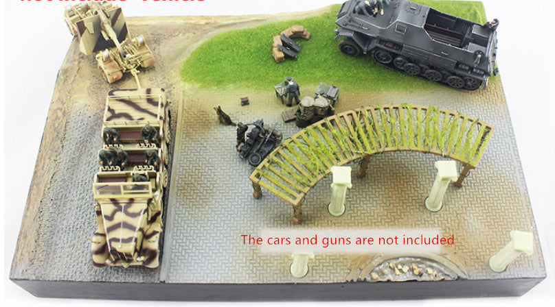 PMA WWII scenes the battle of malinowo Village platform 3 1/72 RESIN MODEL TANK