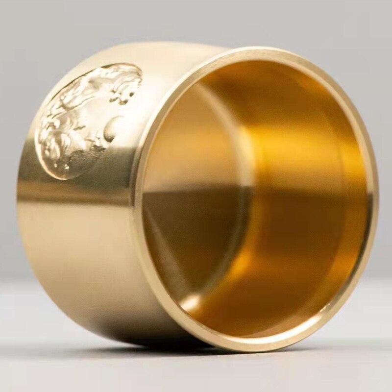 Brass Mini Spirits Cup 50ml Engraved Tiger Down Hill Creative Tea Tumbler