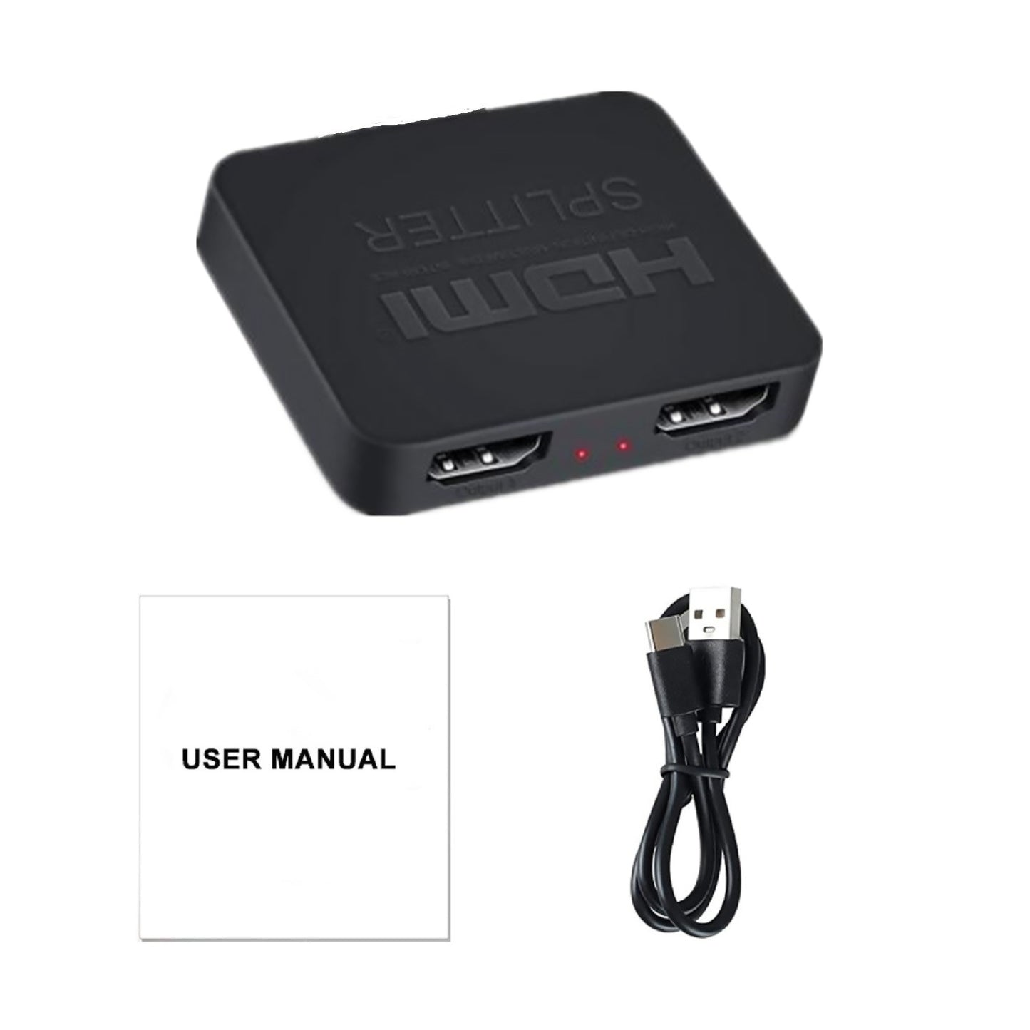4K 1 in 2 Out HDMI Splitter Repeater Video Distributor Amplifier Dual Display