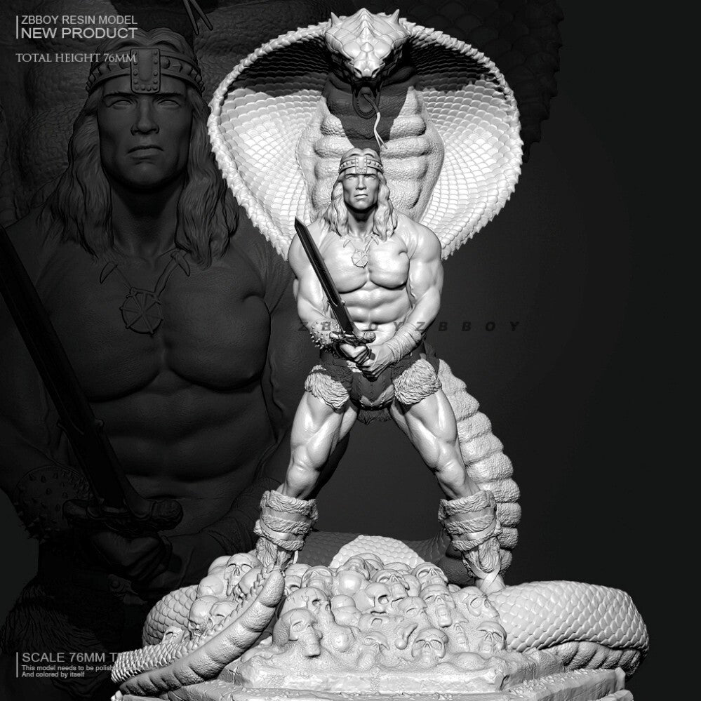 1/24 76mm Resin Figure Model Arnold the Warrior and Naja unassembled unpainted