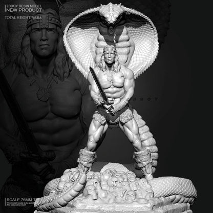 1/24 76mm Resin Figure Model Arnold the Warrior and Naja unassembled unpainted