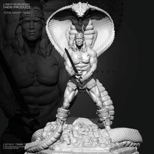 1/24 76mm Resin Figure Model Arnold the Warrior and Naja unassembled unpainted
