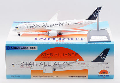 1:200 33CM InFlight STAR ALLIANCE Ethiopian AIRBUS A350-900 Plane Diecast Model