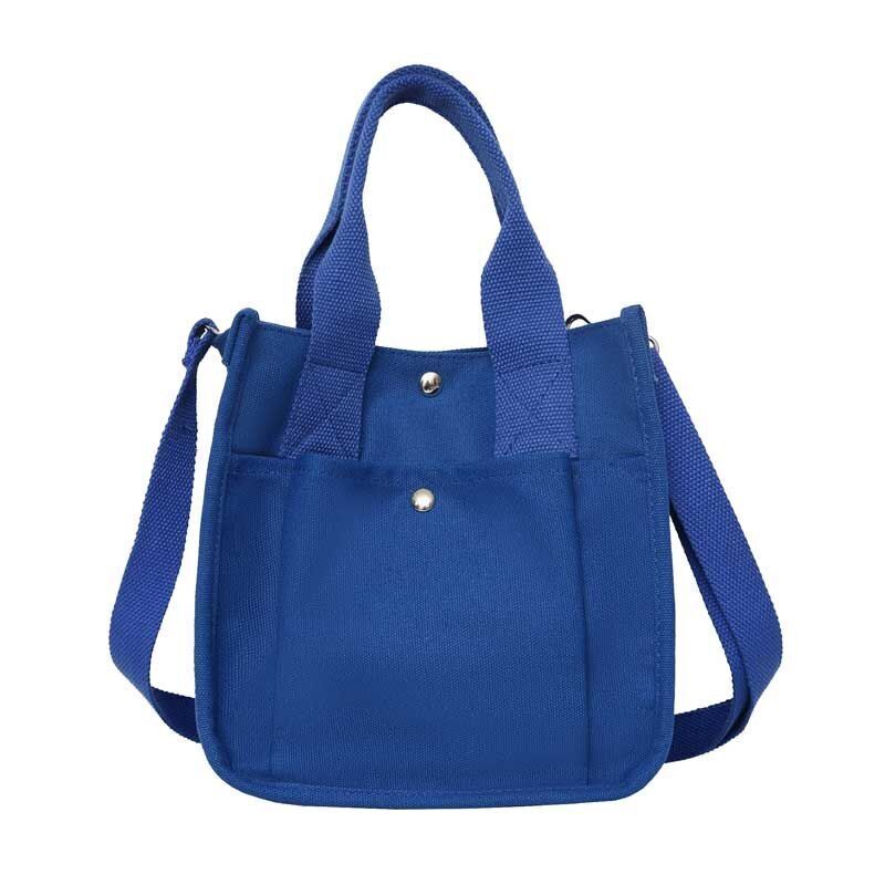 Fashion Handbag Canvas Casual Tote Student Shoulder Bag Solid Color Messenger