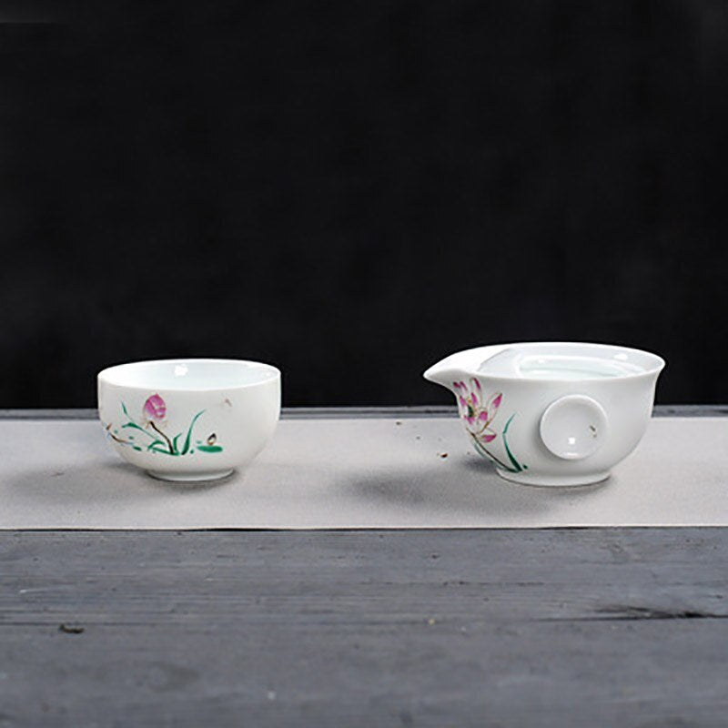 Ceramics Tea Set Include 1 Pot 1 Cup Porcelain Gaiwan Teapot Kung Fu Travel