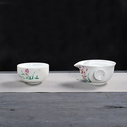 Ceramics Tea Set Include 1 Pot 1 Cup Porcelain Gaiwan Teapot Kung Fu Travel