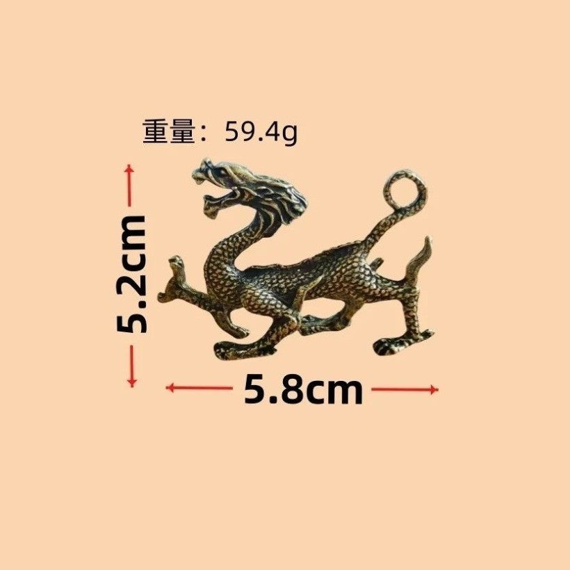 4PCS Brass Four Divine Beasts Ornament Dragon White Tiger Suzaku Xuanwu Decor