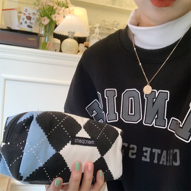 Plaid Traveling Makeup Cosmetic Storage Bag Handbags Wallet Organizer Cute Pouch