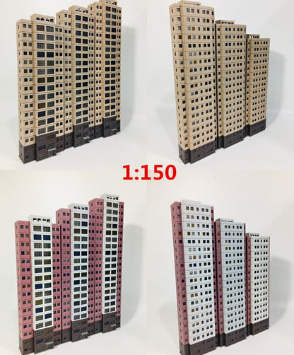 N Scale High-rise Office Building Model City Railway House Scene Model