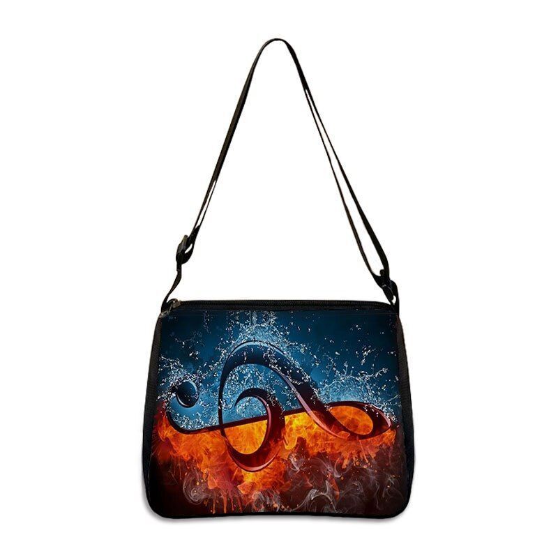 Music Print Handbags Causal Shoulder Bags Crossbody Purse Satchel Messenger Bag