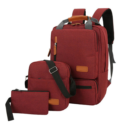 3pcs Backpack Set Women Men Laptop Backpack Shoulder Bag Travel School Business