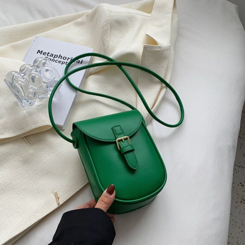 Small Synthetic Leather Colorful Crossbody Bag Shoulder Side Bag Handbag Purses