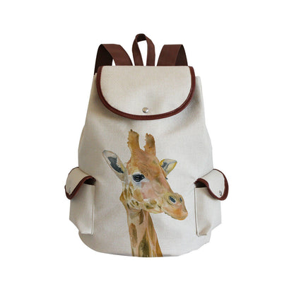 Large Traveling Backpack Watercolor Animal Print Purse Portable Traveling Bags