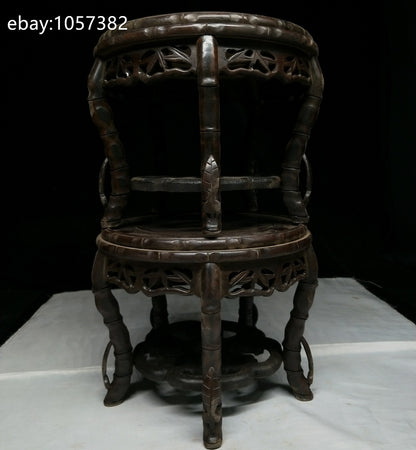 8"Old Chinese Solid Wood Base Display Stand for Vase Bottle Teapot Incense