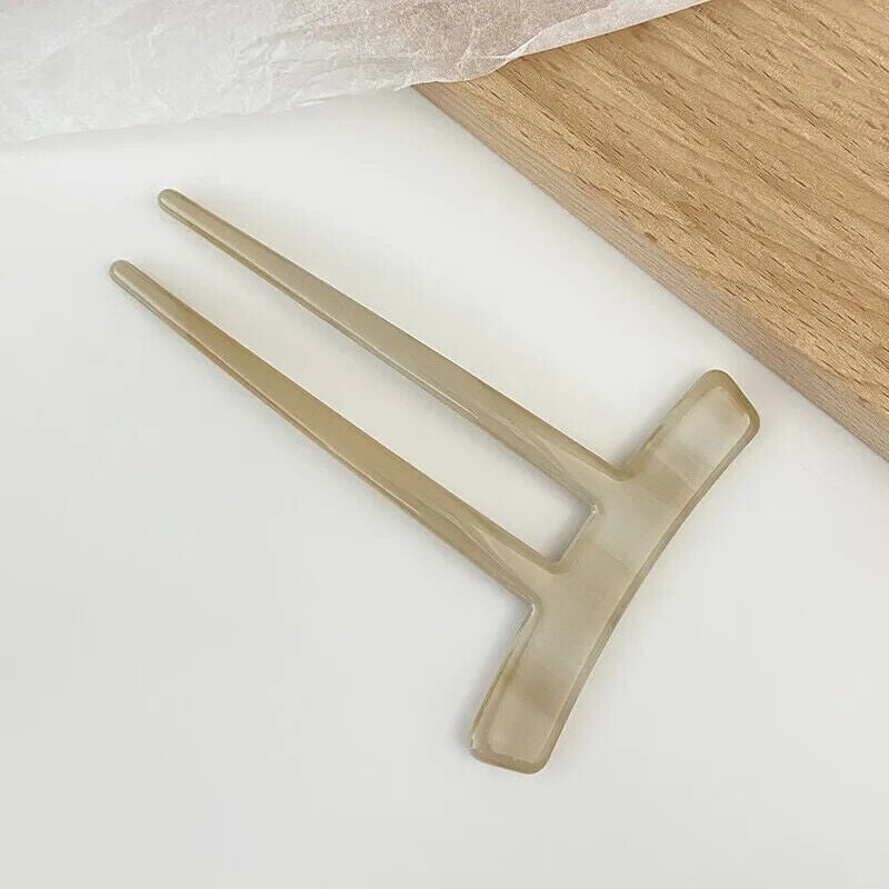 Women Hair Accessories Acetic Acid U-Shaped 2 Teeth Hairpin Fork Clips 9.6x6.6cm