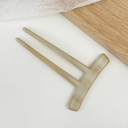 Women Hair Accessories Acetic Acid U-Shaped 2 Teeth Hairpin Fork Clips 9.6x6.6cm
