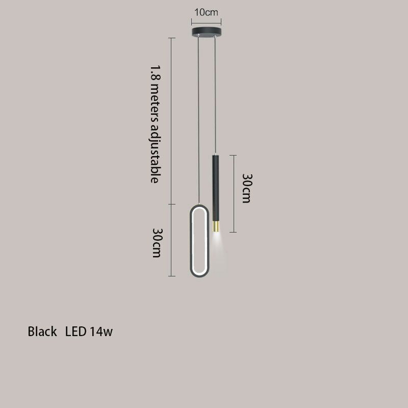 Pendant Light Aluminum Minimalist LED Chandelier Bedroom Bedside Lamp Home Decor