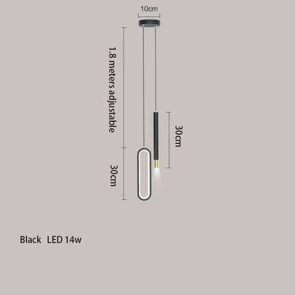 Pendant Light Aluminum Minimalist LED Chandelier Bedroom Bedside Lamp Home Decor
