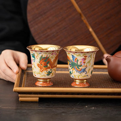 One Cup Chinese Tea Cup Ceramic Gilt Color Enamel Craft Creative Master Cup New
