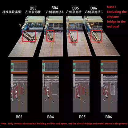1/200 Airplane Airport Module Terminal Apron Model with Lighting