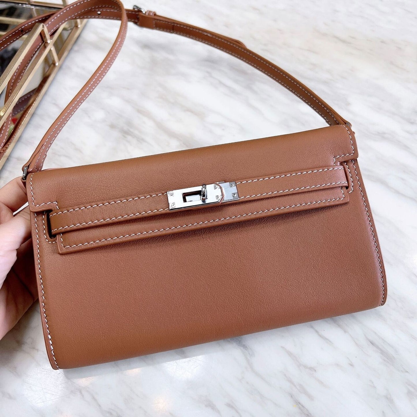 Mini Flap Real Leather Envelope Phone Wallet Shoulder Bag Clutch Crossbody Purse