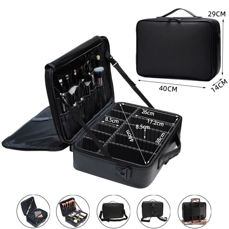 Make Up Case Professional Cosmetic Bag Synthetic Leather Makeup Purse Waterproof