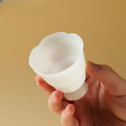 50ml Jade Ceramic Tea-tasting Smelling Cup Flower Mouth High Foot Cup Master Cup
