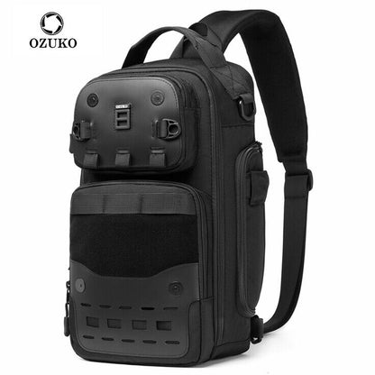 OZUKO Large Capacity Crossbody Bag, Outdoor Tactical Men's Bag Sling Backpack