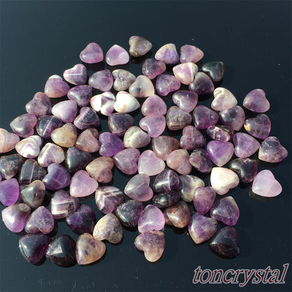 10pc Natural dreamy amethyst mini heart Carved quartz crystal skull healing gift