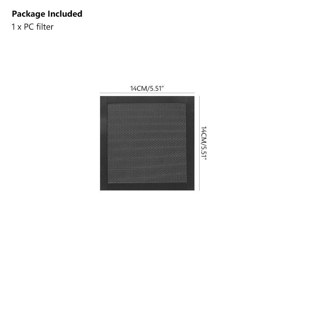 14*14cm Computer PC Cooling Fan PVC+Magnet Dust Filter Case Mesh Net Cover