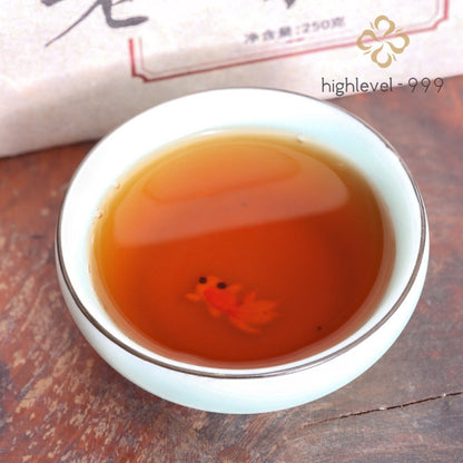 250g Ripe Pu'er Tea Brick Yunnan Menghai 2017 Ancient Tree Aged Tea Leaf Tea