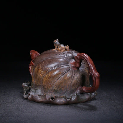 Chinese Yixing Zisha Clay Handmade Exquisite Teapot （荷塘月色 底款：蒋蓉）