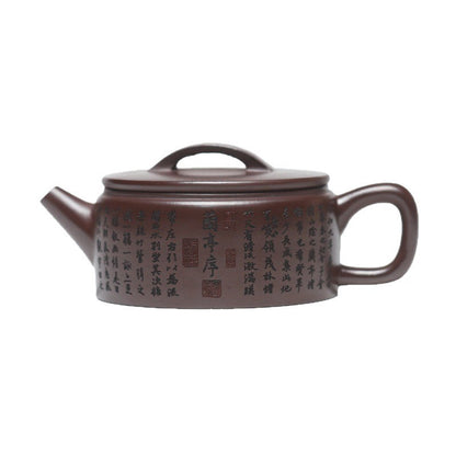 Full Handmade Tea Pot Hand Carved Wintersweet Flower Marked Yixing Zisha Hanwa