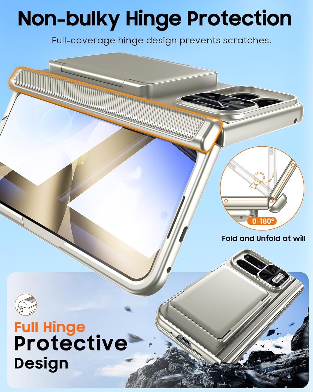 for Google Pixel 10 Pro Fold Case with Card Holder [RFID Blocking] Camera Cover,