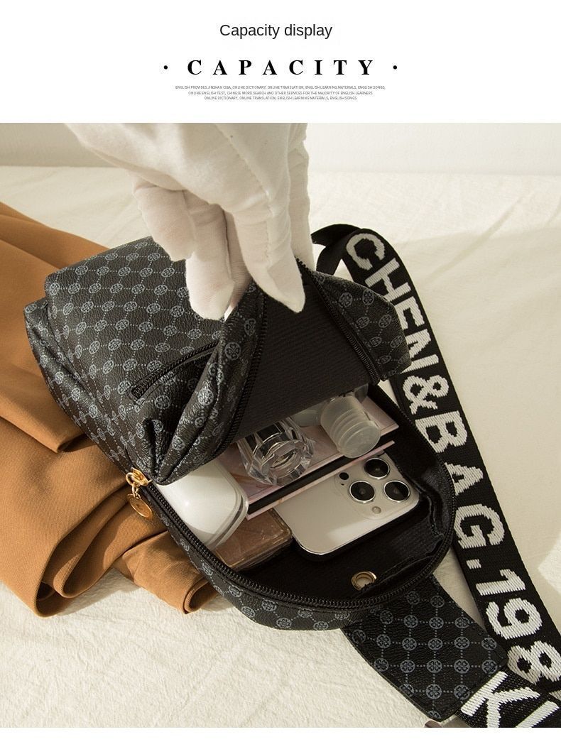 Polyester Bag Fashion Simple Crossbody Printed Chest Bag Set Shoulder Purse 1 PC