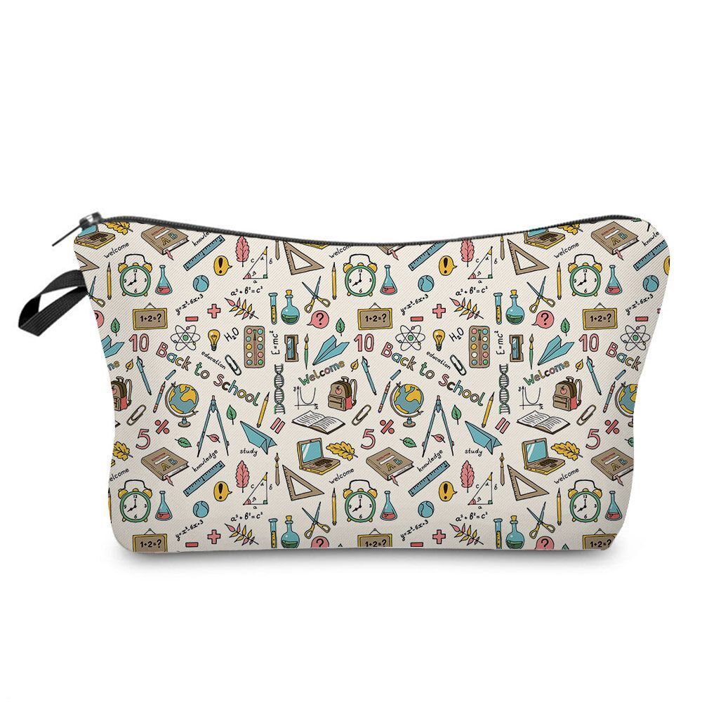 Natural Science Printed Student Pencil Case Teacher Cosmetic Storage Toilet Bag